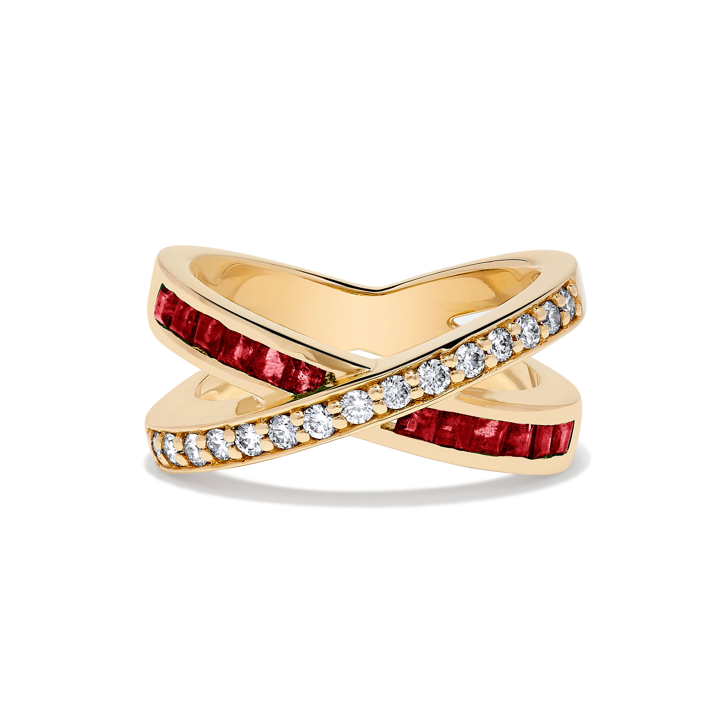 Salon Ruby and Diamond Crossover Ring Maison Birks